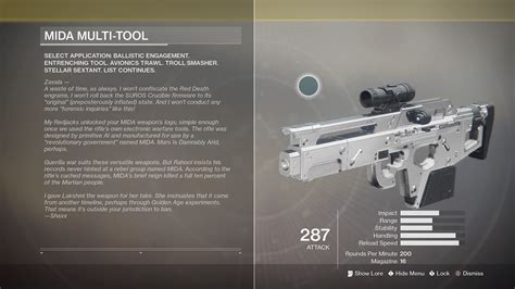 MIDA multi tool lore from Bungie’s Marathon game. .